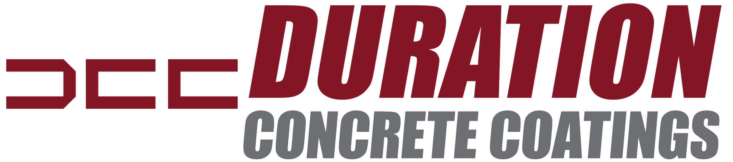 Logo for Duration Concrete Coatings by Duralast, showing strength and trust for concrete floor coatings and garage floors.
